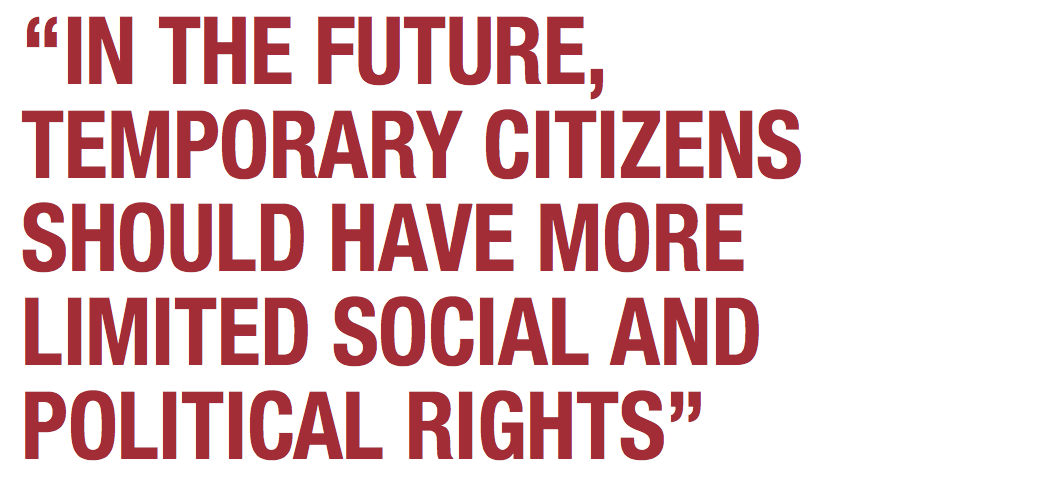 “In the Future, Temporary Citizens Should Have More Limited Social and Political Rights”