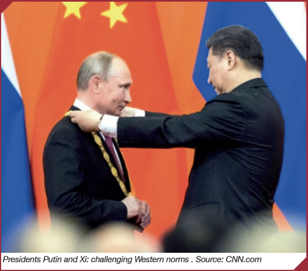 Presidents Putin and Xi: challenging Western norms